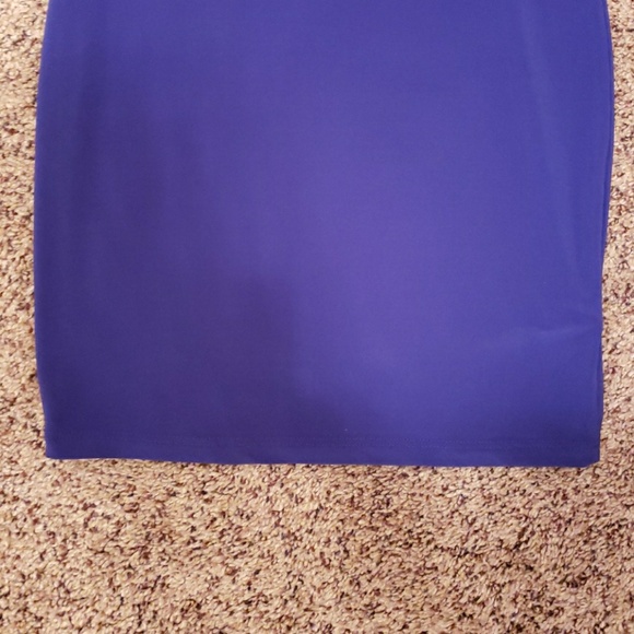 Bluish Purple One Sleeve Mini Dress - Picture 4 of 8